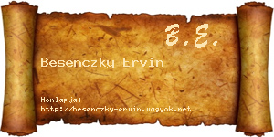Besenczky Ervin névjegykártya